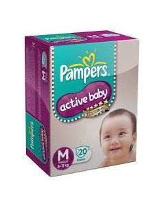 PAMPERS ACTIVE BABY 5 STAR SKIN COMFORTS SMALL 22DIAPERS