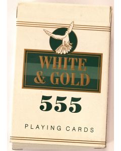 PLAYING CARDS WHITE & GOLD 555