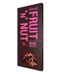AMUL FRUIT N NUT DARK CHOCOLATE 55% COCOA 150GM