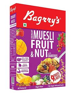 BAGRRYS CRUNCHY MUESLI FRUIT & NUT WITH CRANBERRIES 400GM