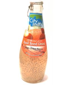 CITY FRESH BASIL SEED DRINK WITH LYCHEE FLAVOUR 300ML