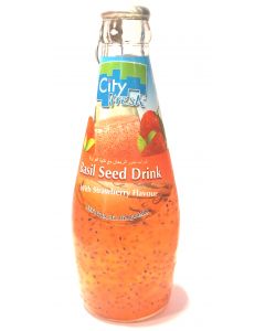 CITY FRESH BASIL SEED DRINK WITH STRAWBERRY FLAVOUR 300ML