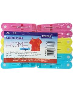 CLOTH CLIPS HOME STYLE PRATAP XL-12 PACK OF12