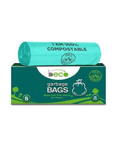 COMPOSTABLE GARBAGE BAG SMALL 17X19 15PIECE