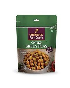 CORNITOS POP N CRUNCH COATED GREEN PEAS HOT AND SPICY 150GM