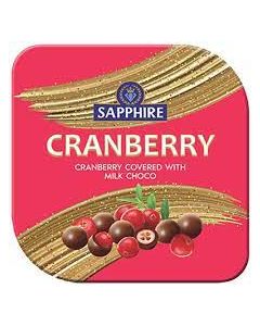 SAPPHIRE CRANBERRY COVERED WITH MILK CHOCO 90GM