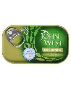 JOHN WEST SARDINESS IN OLIVE OIL 120GM