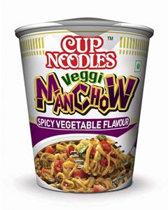 NISSIN CUP VEGGI MANCHOW SPICY VEGETABLE FLAVOUR 70GM