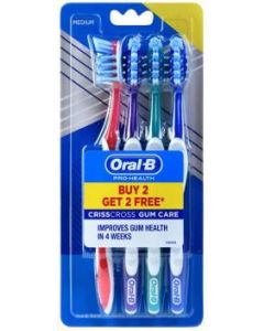 ORAL-B TOOTH BRUSH PRO HEALTH CRISSCROSS SOFT  BUY 2 GET 2 FREE