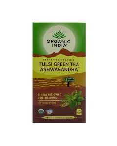 ORGANIC INDIA TEA TULSI GREEN TEA ASHWAGANDHA 25BAGS