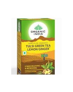 ORGANIC INDIA TEA TULSI GREEN TEA LEMON GINGER 18BAGS