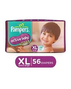 PAMPERS ACTIVE BABY XLEXTRA LARGE 12+KG 56DIAPERS