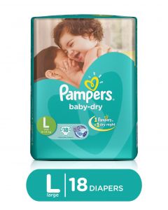 PAMPERS BABY DRY PANTS LARGE 18DIAPERS