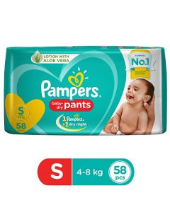 PAMPERS BABY DRY PANTS SMALL 58DIAPERS