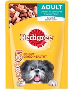 PEDIGREE ADULT CHICKEN AND LIVER CHUNKS IN GRAVY 70GM