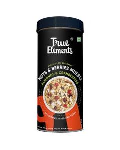 TRUE ELEMENTS NUTS & BERRIES MUESLI ALMONDS & CRANBERRIES 400GM