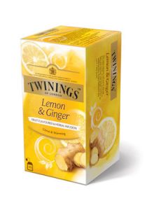 TWININGS TEA LEMON & GINGER 25SACHETS