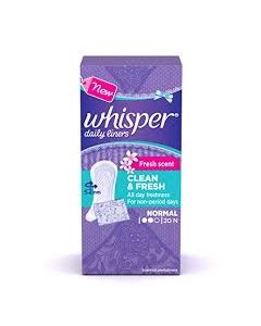 WHISPER DAILY LINERS CLEAN & FRESH NORMAL 20N